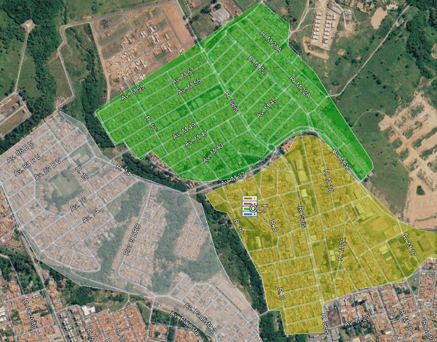 Mapa técnico para estudo de viabilidade para expansao de rede fttx