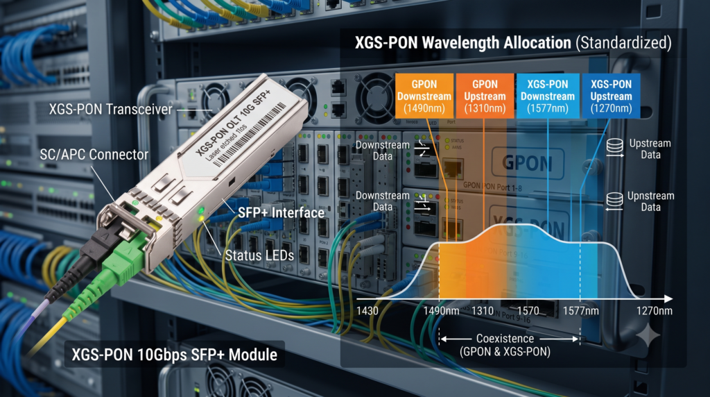 Módulo transceptor óptico XGS-PON de 10 Gigabits simétricos
